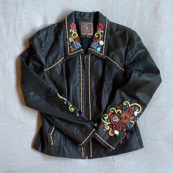 Double D Ranch Embroidered Leather Jacket - Picture 2 of 10